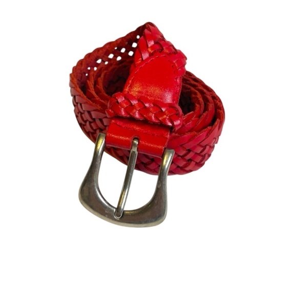 Braided Red Leather Belt ❤️ - Picture 2 of 5
